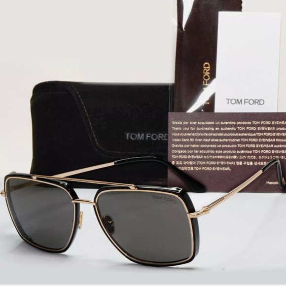 Tom Ford Sunglasses Polarised Gold Black Sunglasses